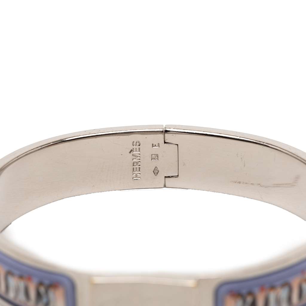 Hermès Narrow Enamel Penguin Loquet Hinge Bangle PM - 4
