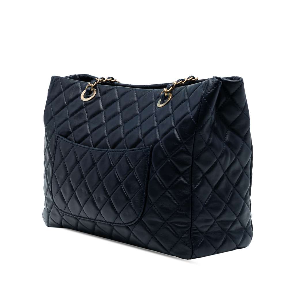 Chanel CC Quilted Lambskin Front Pocket Shopping Tote - 2
