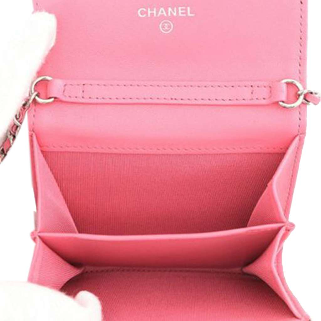 Chanel CC Quilted Lambskin Flap Card Holder on Chain - 4