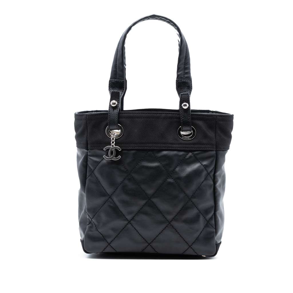Chanel Small Quilted Coated Canvas Paris Biarritz Tote