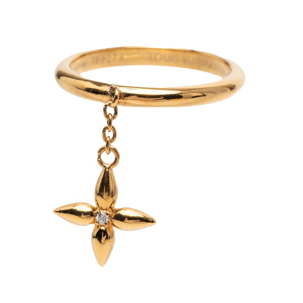 Louis Vuitton Gold Plated Louisette Signature Ring - 2