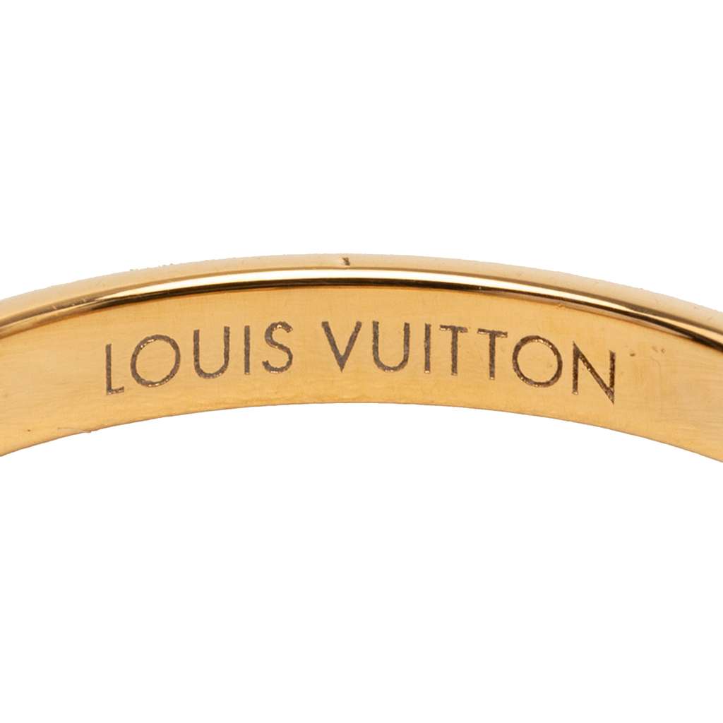 Louis Vuitton Gold Plated Louisette Signature Ring - 4