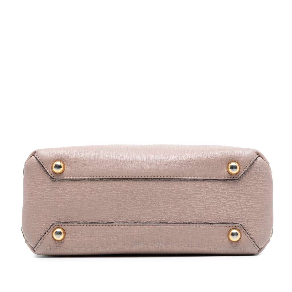 Burberry Small Grainy Calfskin and House Check Banner Satchel - 3