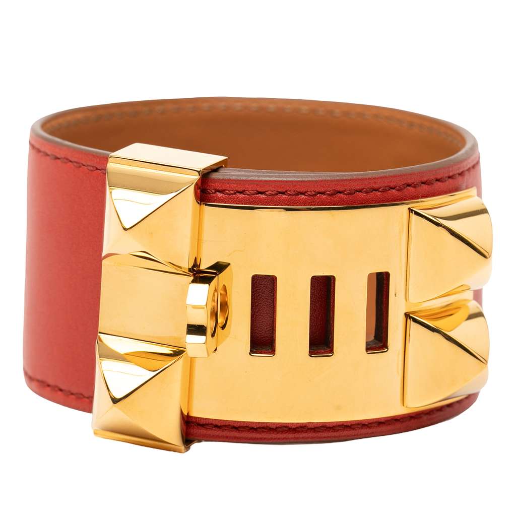 Hermès Swift and Gold Plated Collier de Chien Bracelet - 2
