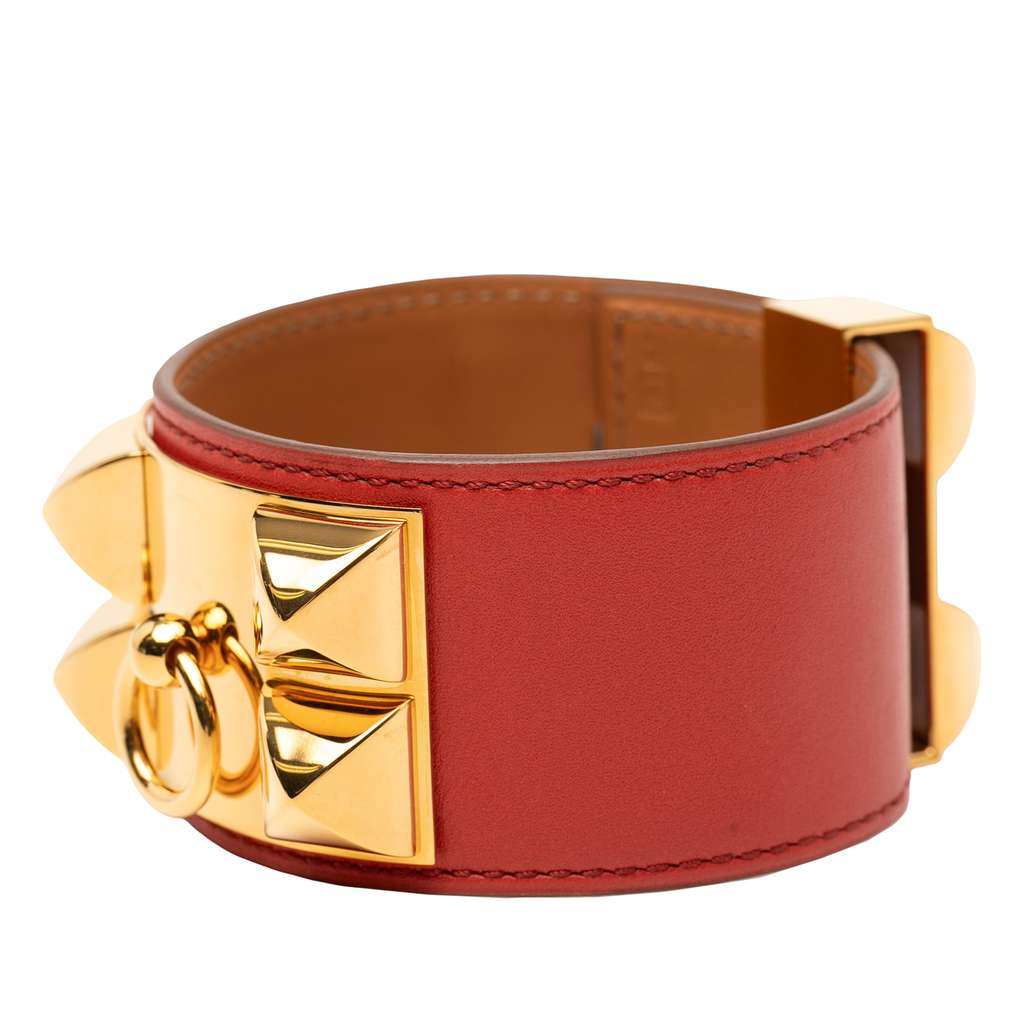Hermès Swift and Gold Plated Collier de Chien Bracelet - 3