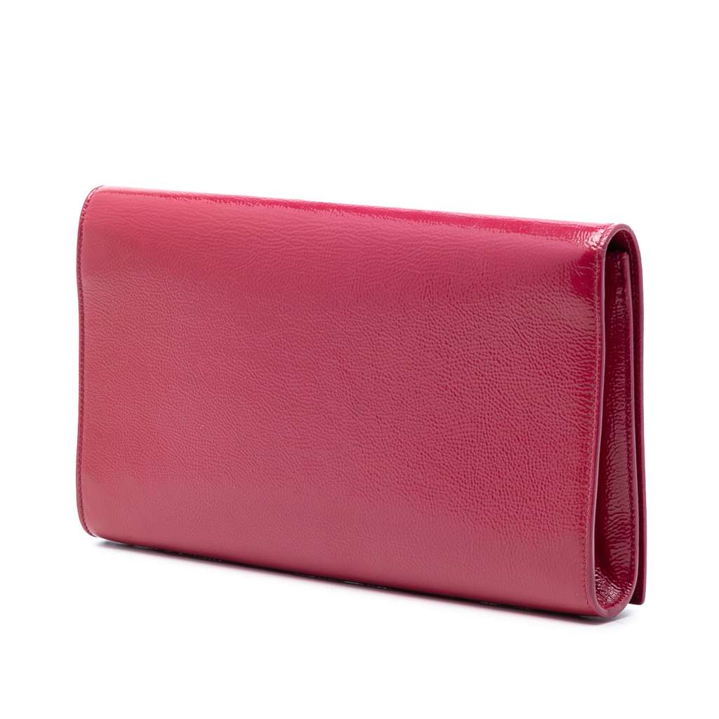 Saint Laurent Large Textured Patent Belle De Jour Clutch - 2