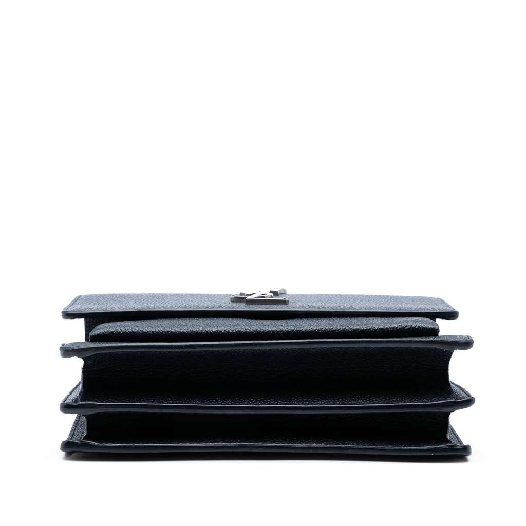 Saint Laurent Small Grained Calfskin Monogram Sunset Crossbody - 3