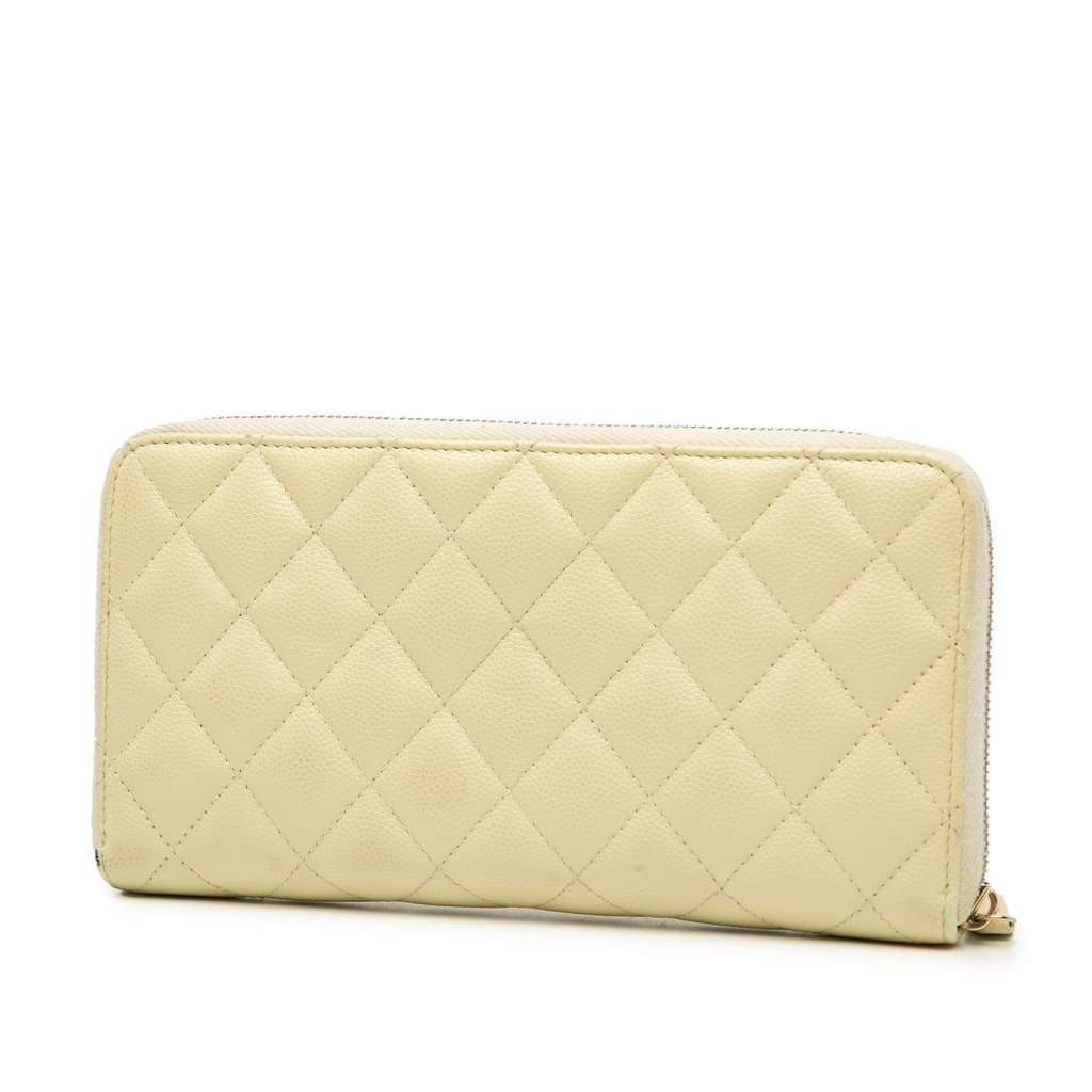 Chanel CC Quilted Caviar Enamel Rhinestone Zip Around Long Wallet - 2
