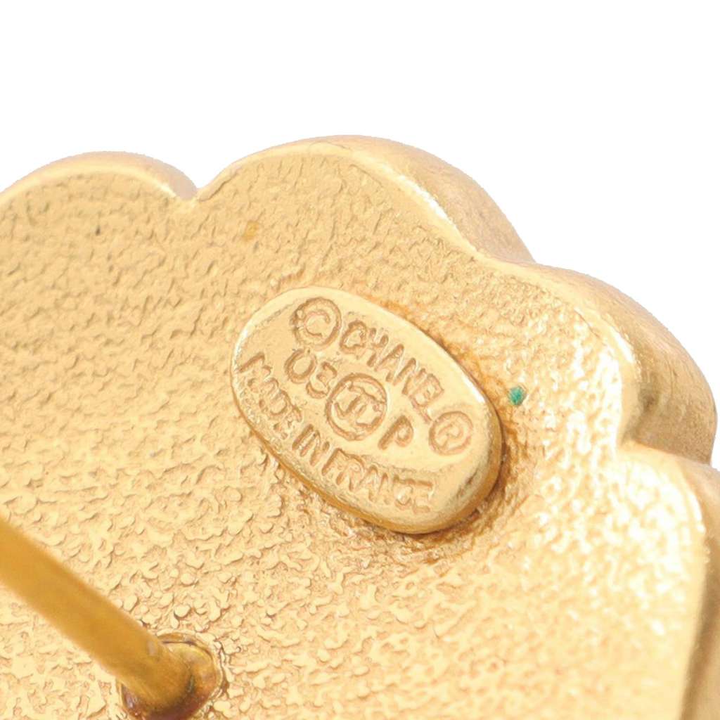 Chanel Enamel Camellia CC Stud Push Back Earrings - 5