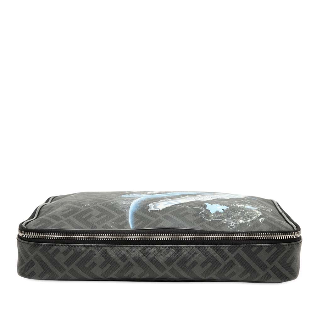 Fendi Zucca Coated Canvas Surfing Astronaut Clutch - 3