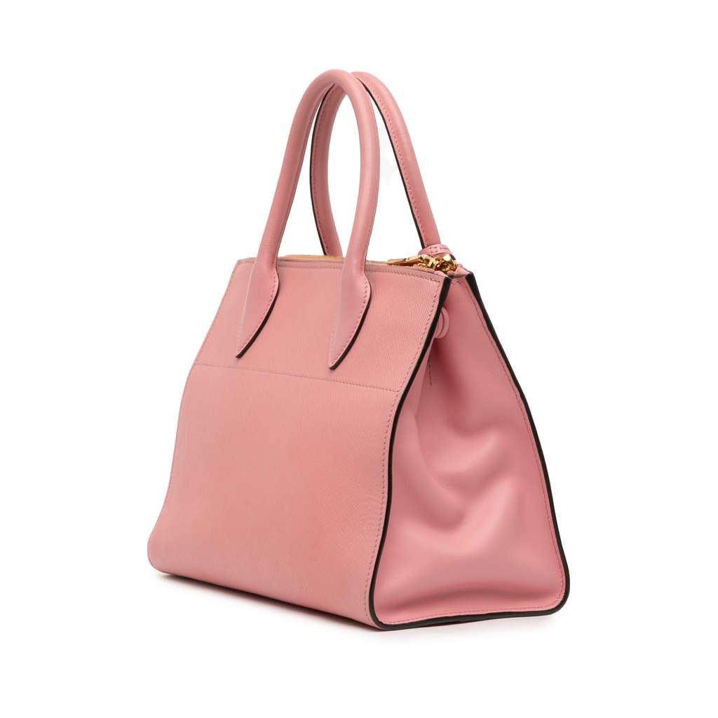 Prada City Calf Trimmed Saffiano Greche Paradigme Bag - 2