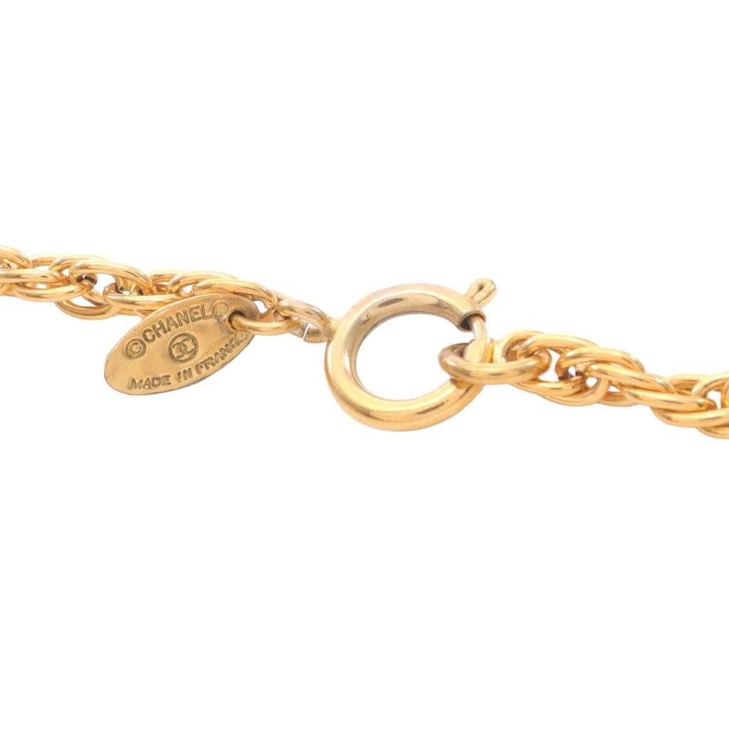 Chanel Gold Plated CC Round Pendant Necklace - 3