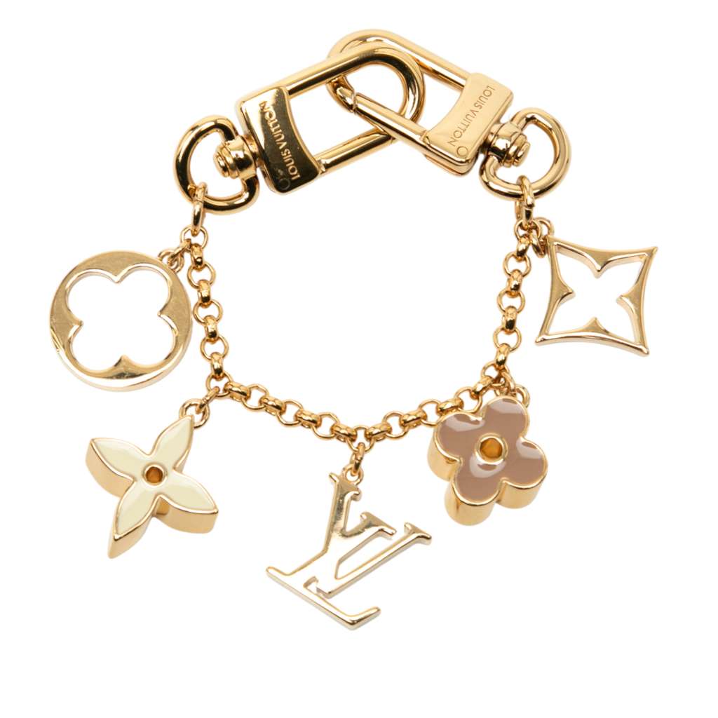 Louis Vuitton Gold Plated Fleur de Monogram Bag Charm