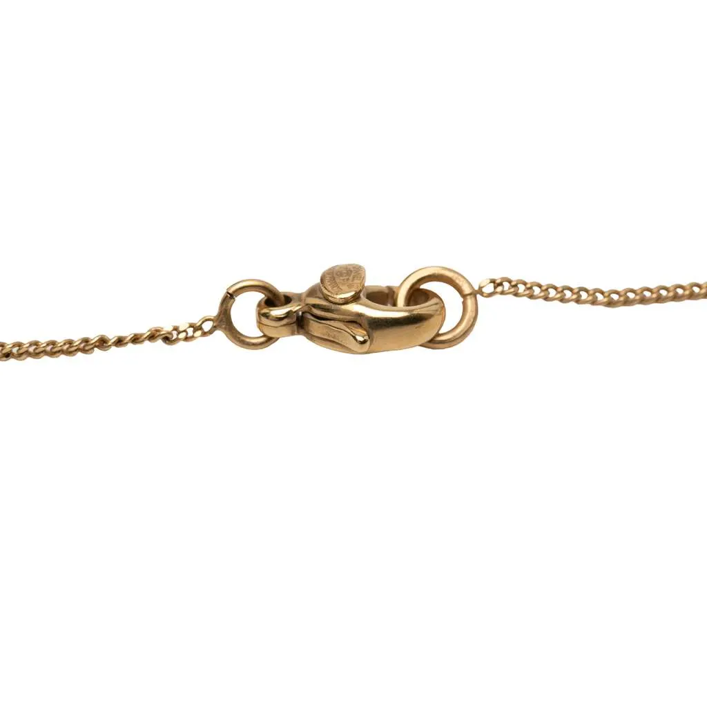 Chanel CC Gold Plated Enamel Lady Bug Pendant Necklace Gold Metal Good - Back View
