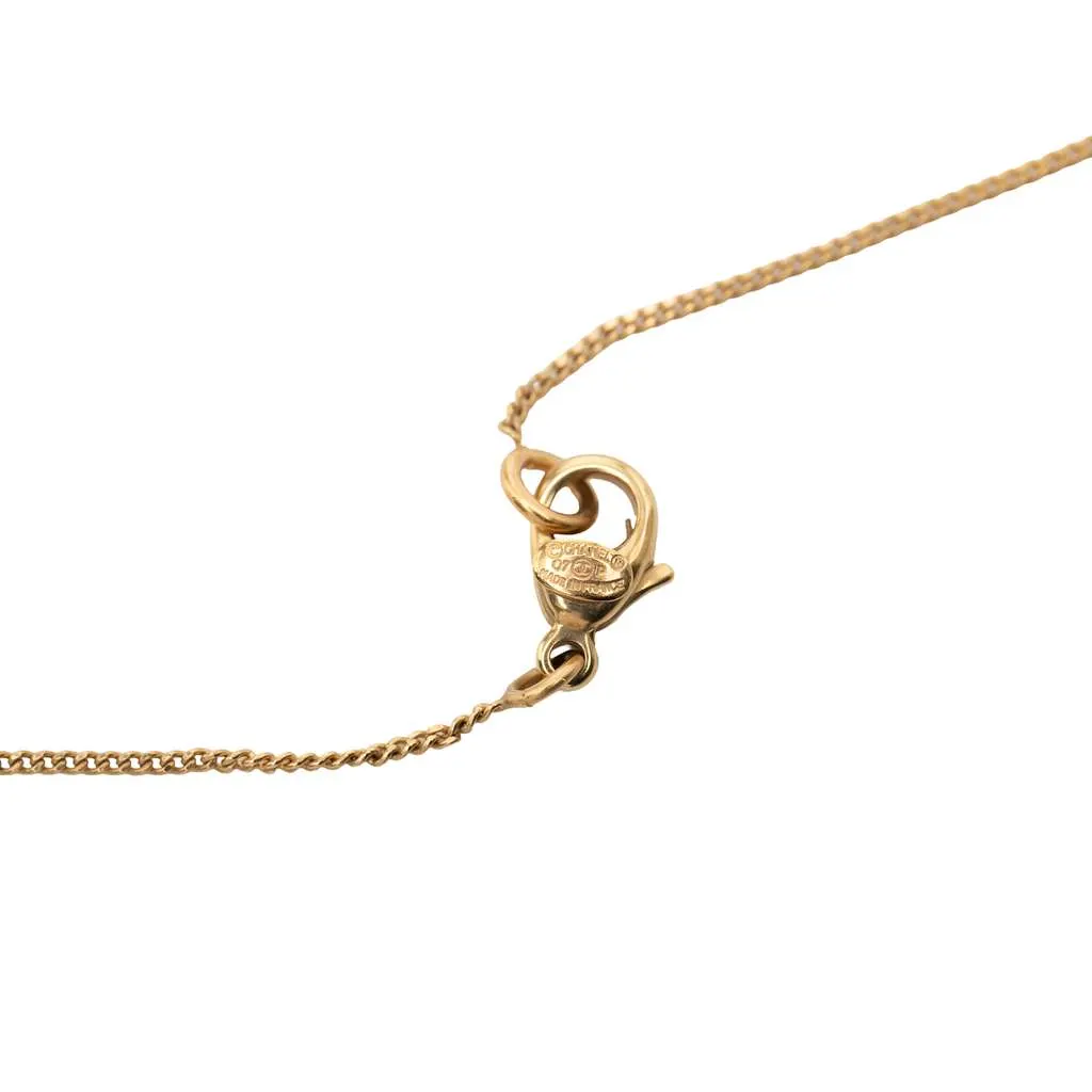 Chanel CC Gold Plated Enamel Lady Bug Pendant Necklace Gold Metal Good - Inside View