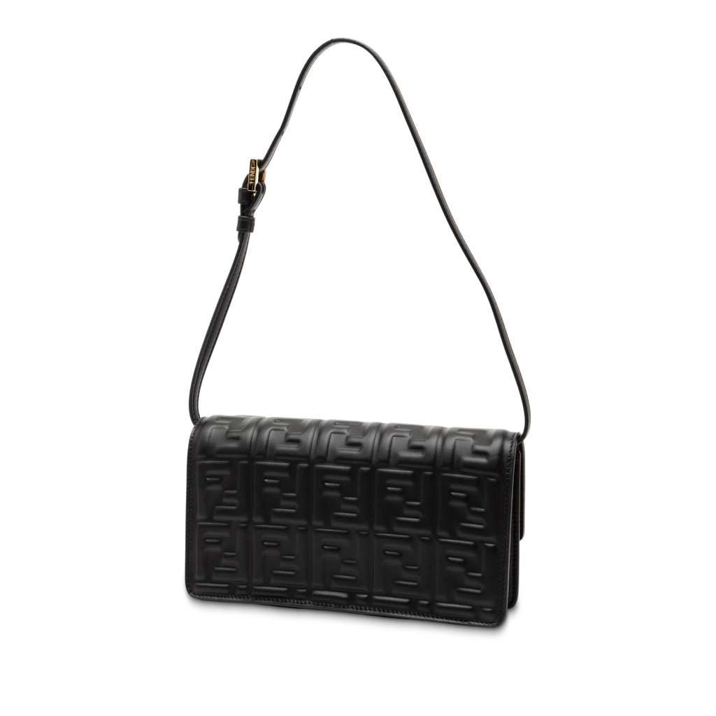 Fendi Zucca Embossed Nappa Baguette Continental Wallet With Chain - 2