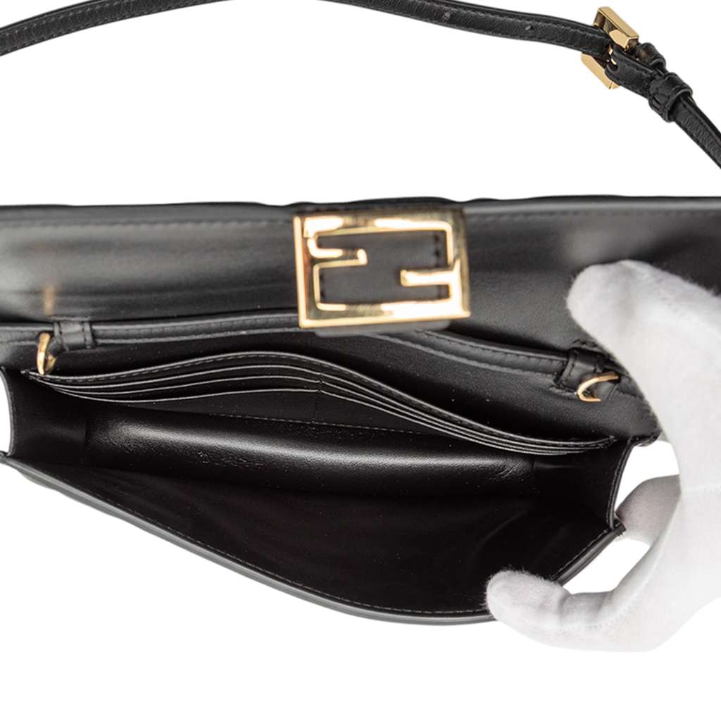 Fendi Zucca Embossed Nappa Baguette Continental Wallet With Chain - 4