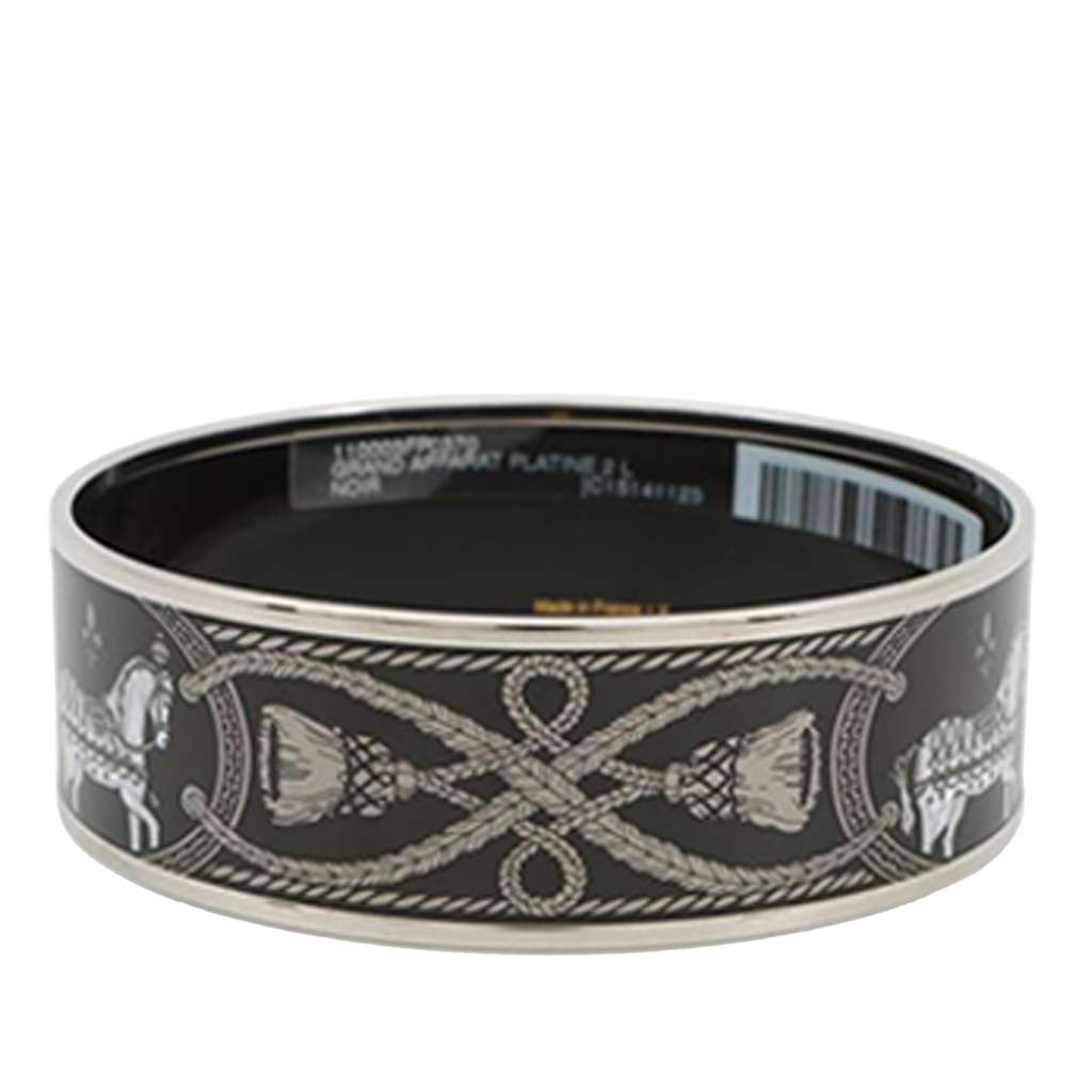 Hermès Wide Grand Apparat Platine 2 Enamel Bangle 65 - 3
