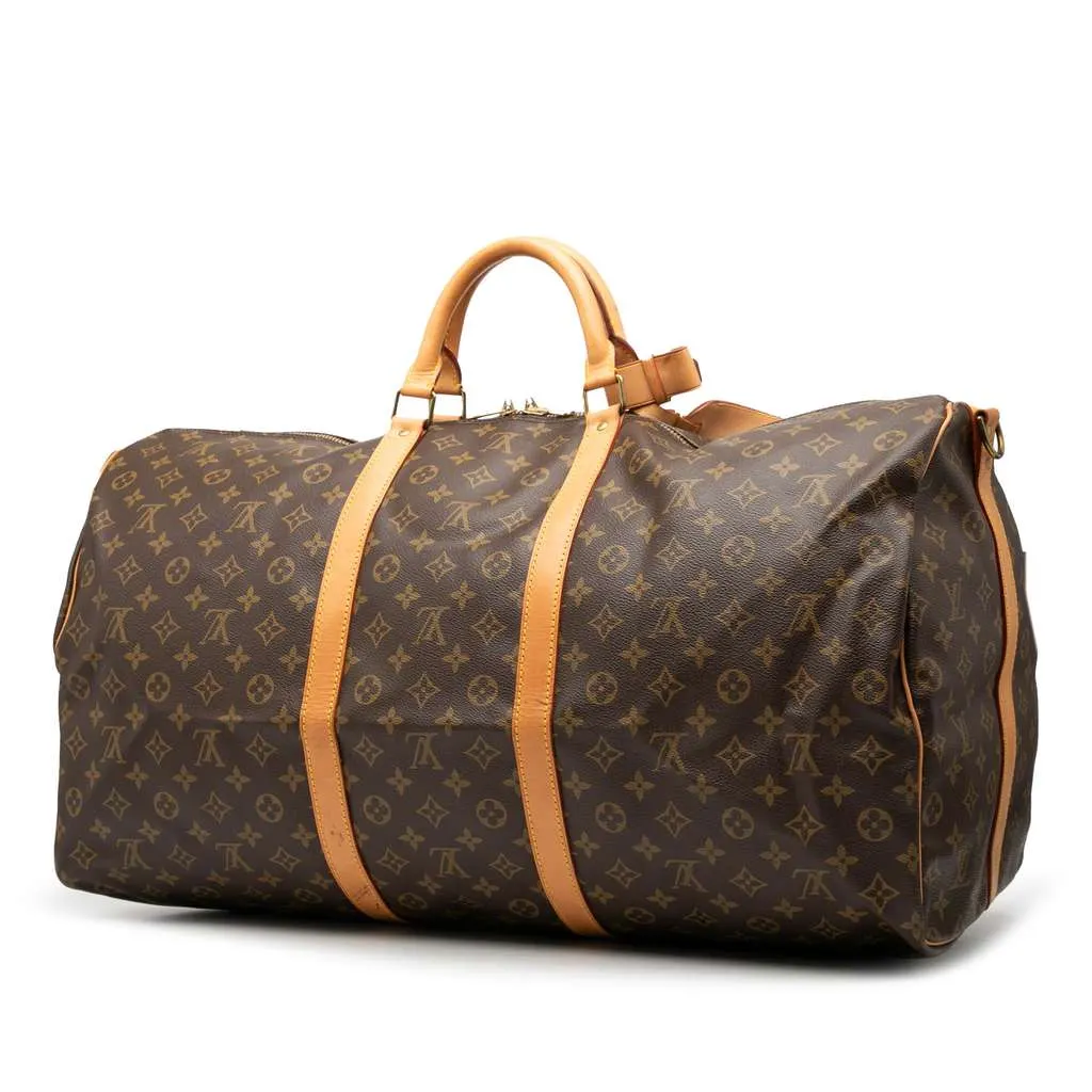 Louis Vuitton Monogram Keepall Bandouliere 60 Brown Good - Back View