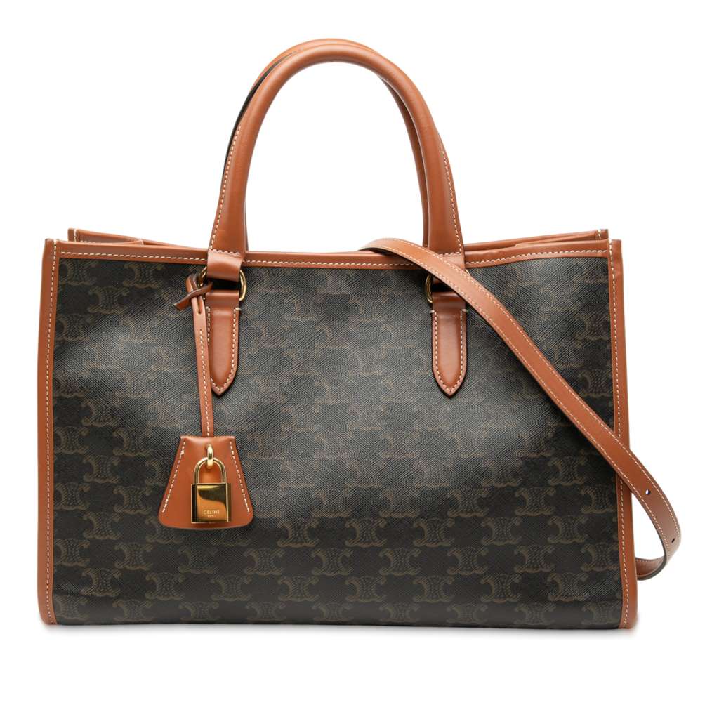 Celine Mini Triomphe Coated Canvas Horizontal Cabas Tote