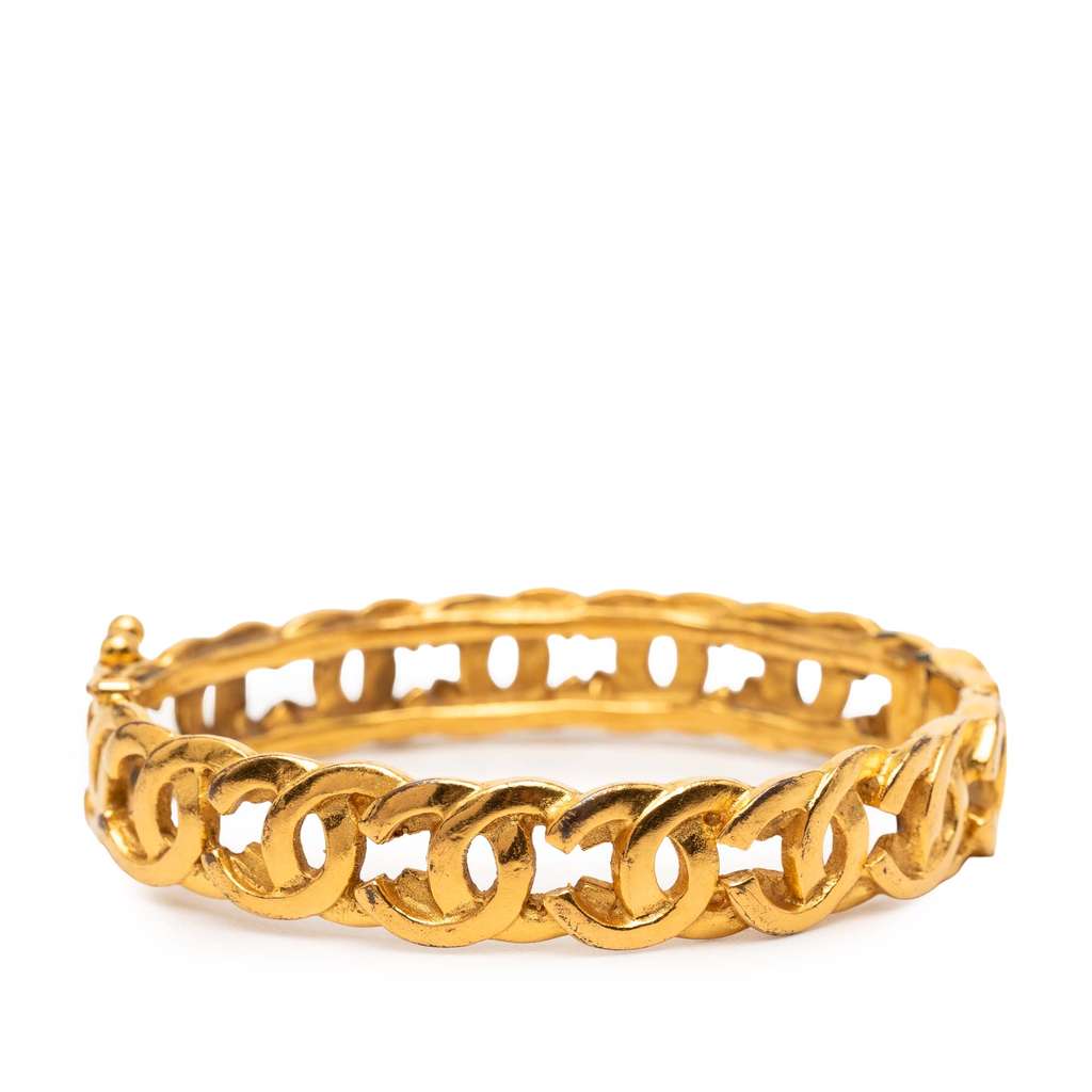 Chanel Gold Plated Interlocking CC Chain Bangle