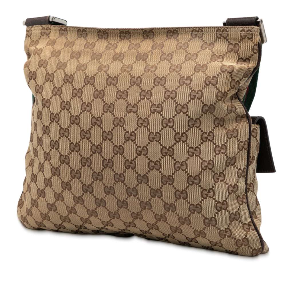 Gucci GG Canvas Web Double Pocket Crossbody - 2