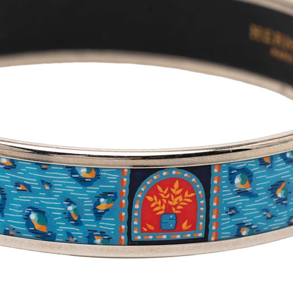 Hermès Wide Printed Enamel Bangle 65 - 3