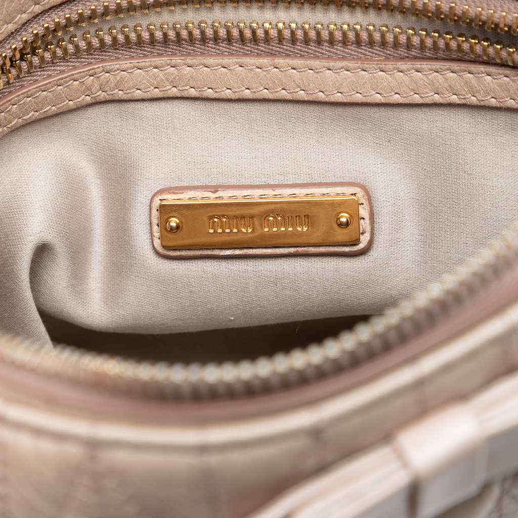 Miu Miu Matelasse Leather Bow Shoulder Bag - 5