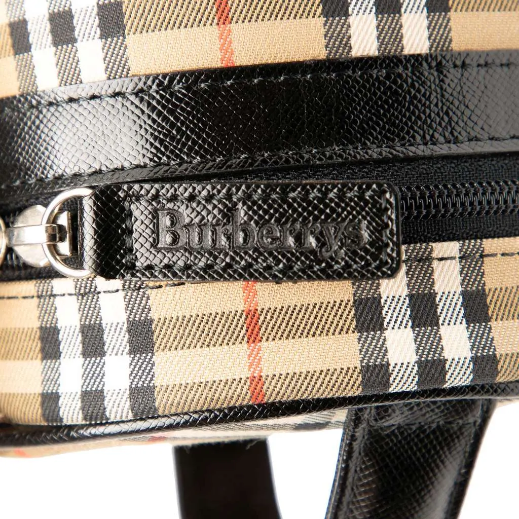 Burberry Haymarket Check Canvas Vanity Bag Brown Canvas Good - Box View