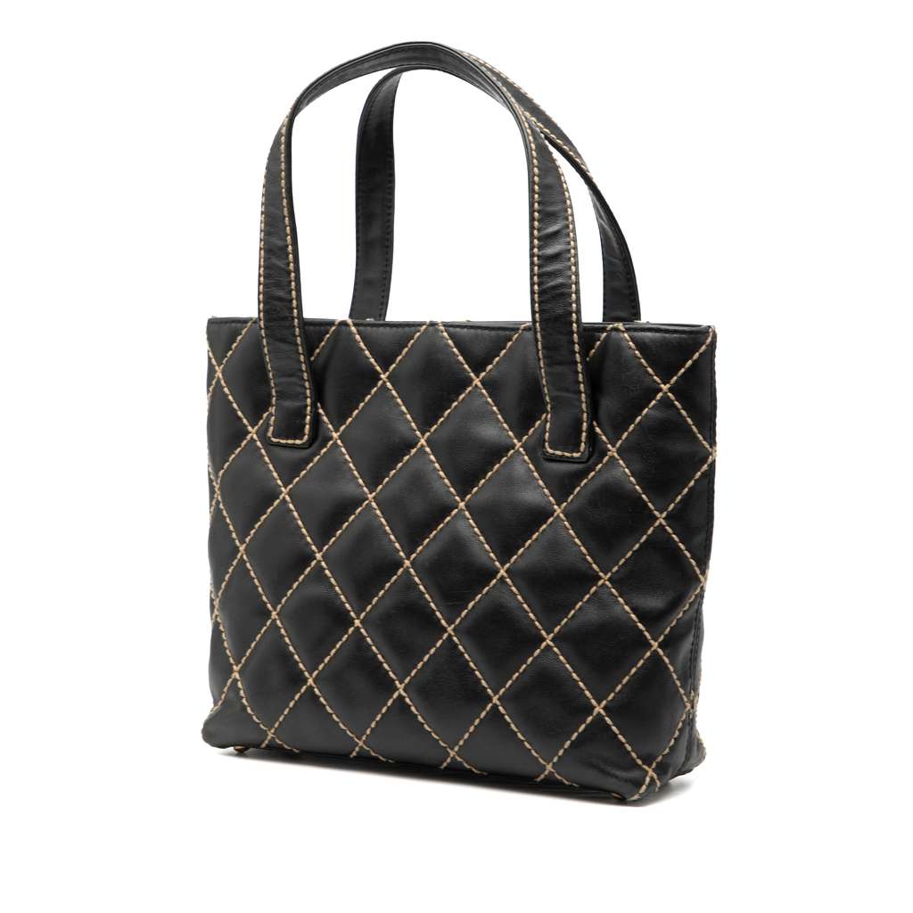 Chanel Small CC Quilted Calfskin Wild Stitch Tote - 2