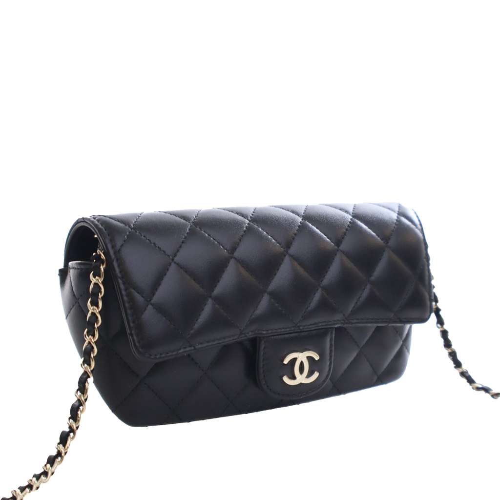 Chanel Quilted Lambskin Classic Glasses Case on Chain - 2