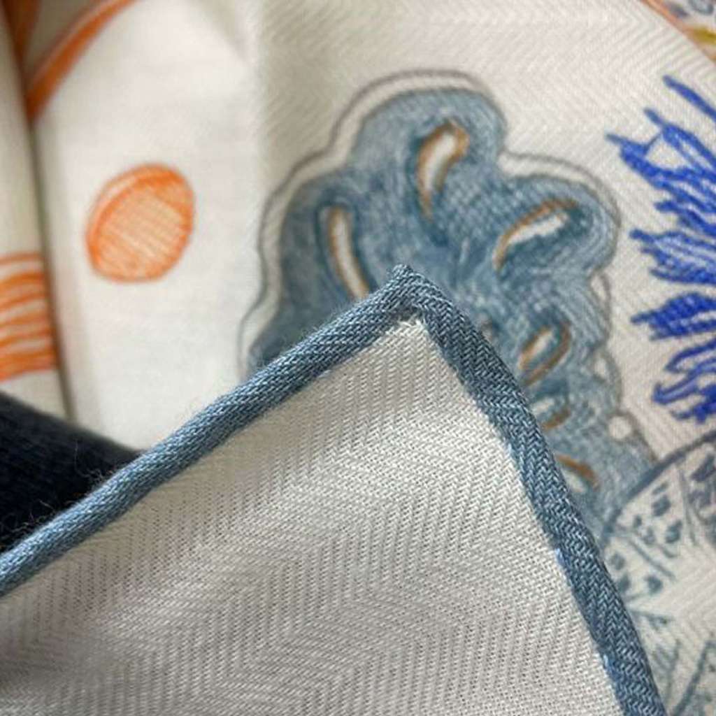 Hermès Le Monde d Hermes Cashmere Silk Shawl 140 - 4