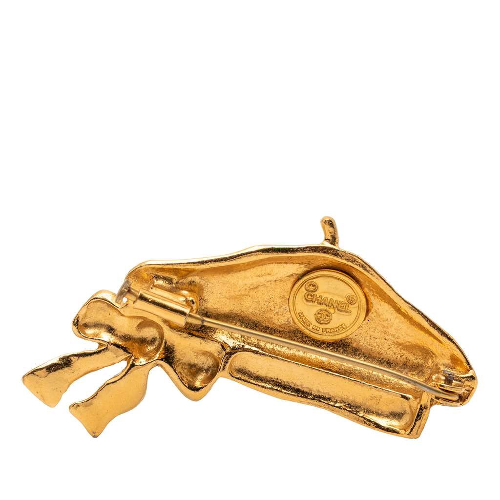 Chanel Gold Plated Beret Hat Brooch - 2