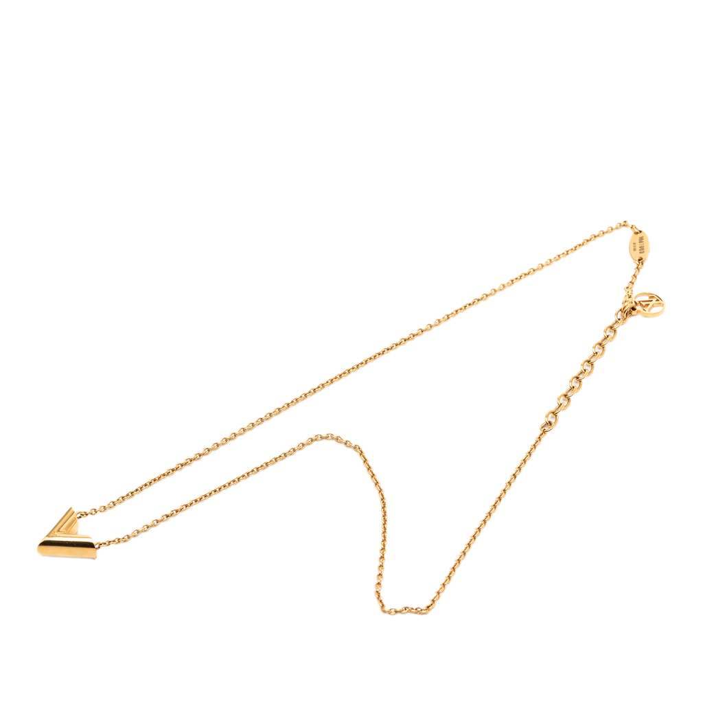 Louis Vuitton Gold Plated Essential V Necklace