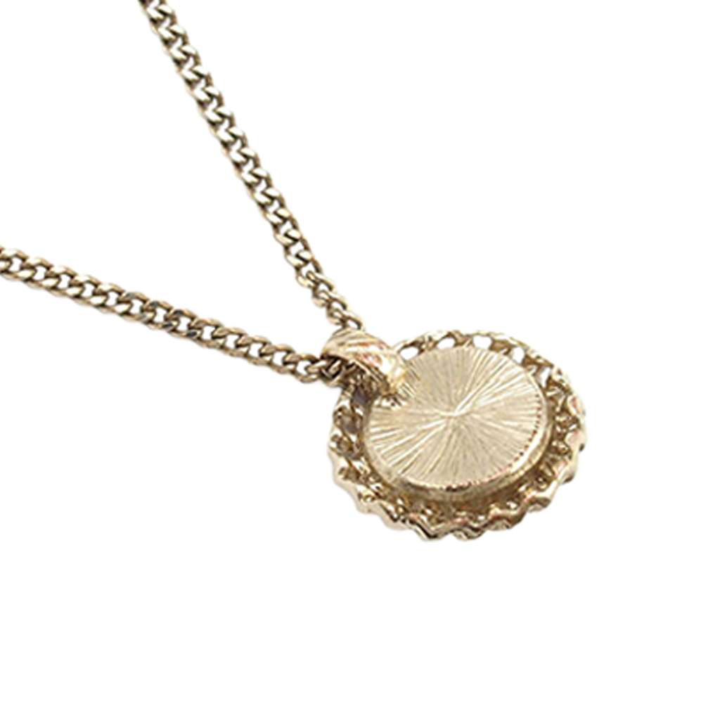 Chanel CC Gold Plated Resin Pendant Necklace - 3