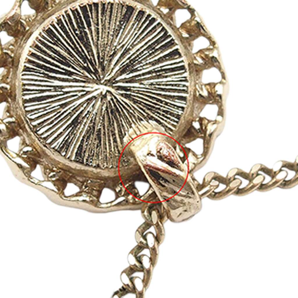 Chanel CC Gold Plated Resin Pendant Necklace - 4