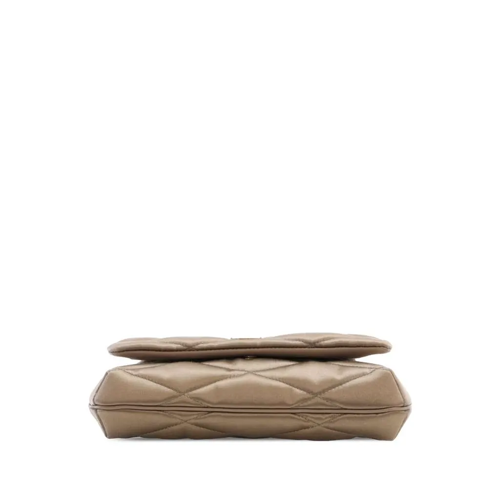Saint Laurent Quilted Lambskin Le 57 Diamond Shoulder Bag Brown Leather Good - Box View