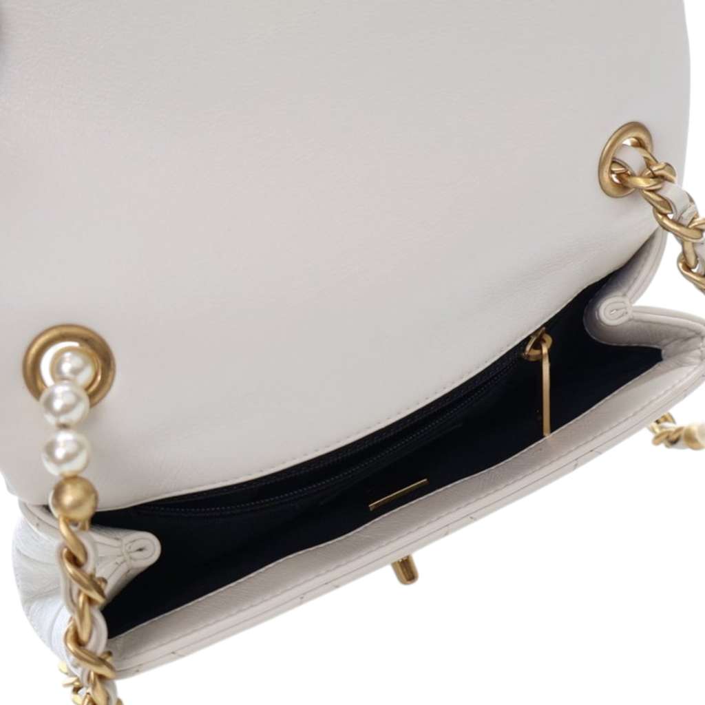 Chanel Mini Glazed Calfskin Pearl Side Flap - 4