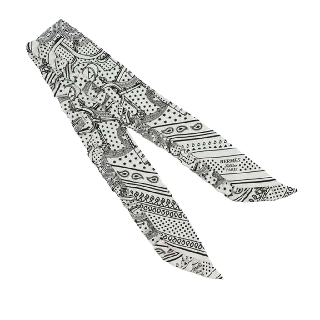 Hermès Eperon d Or Bandana Ruffled Twilly Silk Scarf