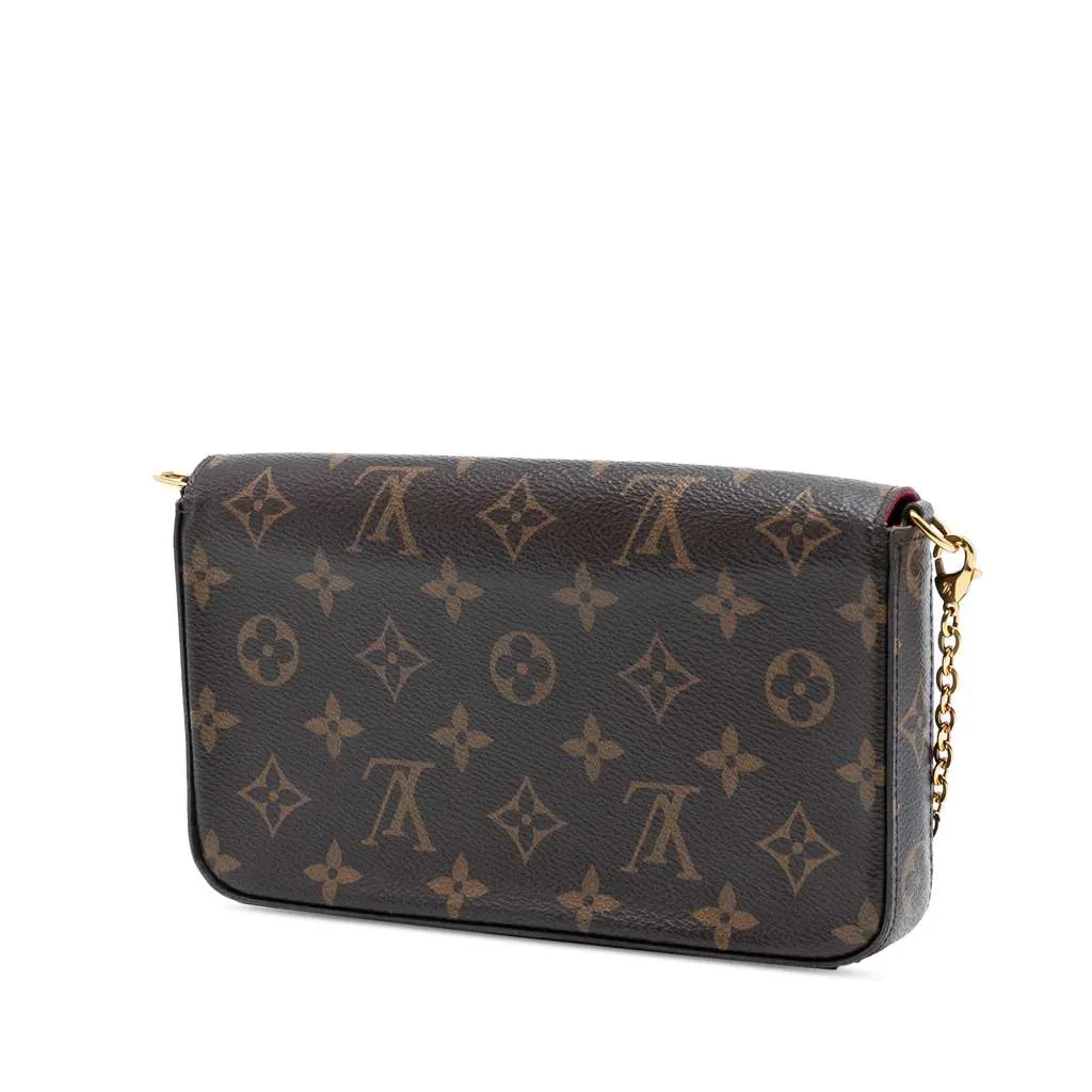 Louis Vuitton Monogram Pochette Felicie Brown Good - Back View