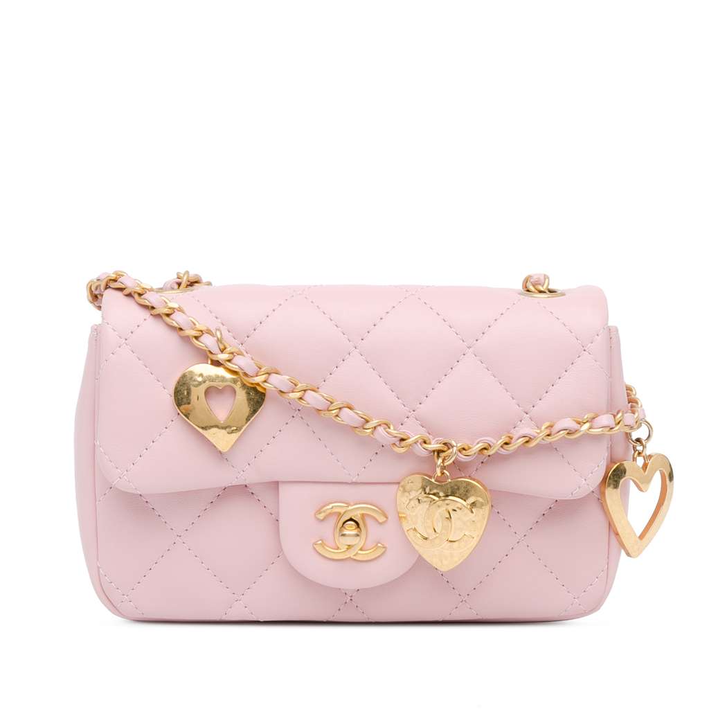 Chanel Mini Quilted Lambskin Heart Charms Flap