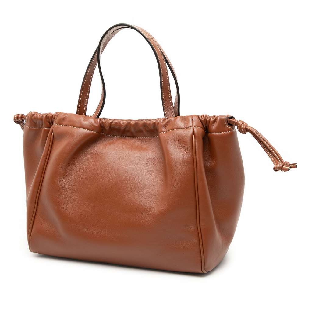 Celine Small Calfskin Cuir Triomphe Cabas Drawstring Satchel - 2