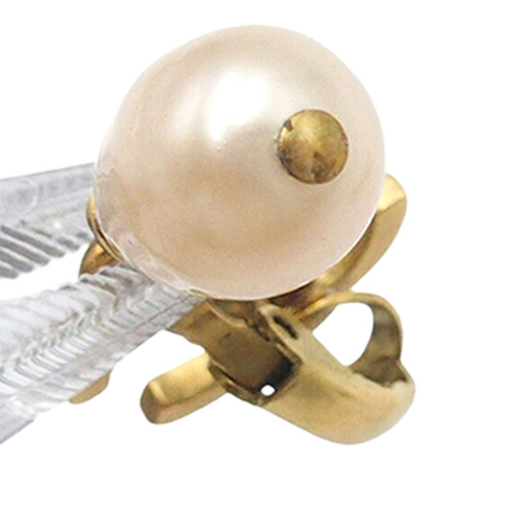 Chanel CC Gold Plated Faux Pearl Drop Clip on Earrings - 5