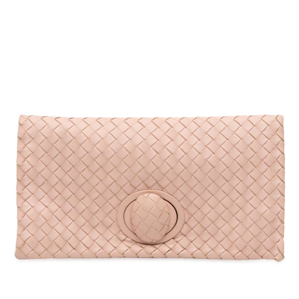 Bottega Veneta Nappa Intrecciato Turn Lock Clutch