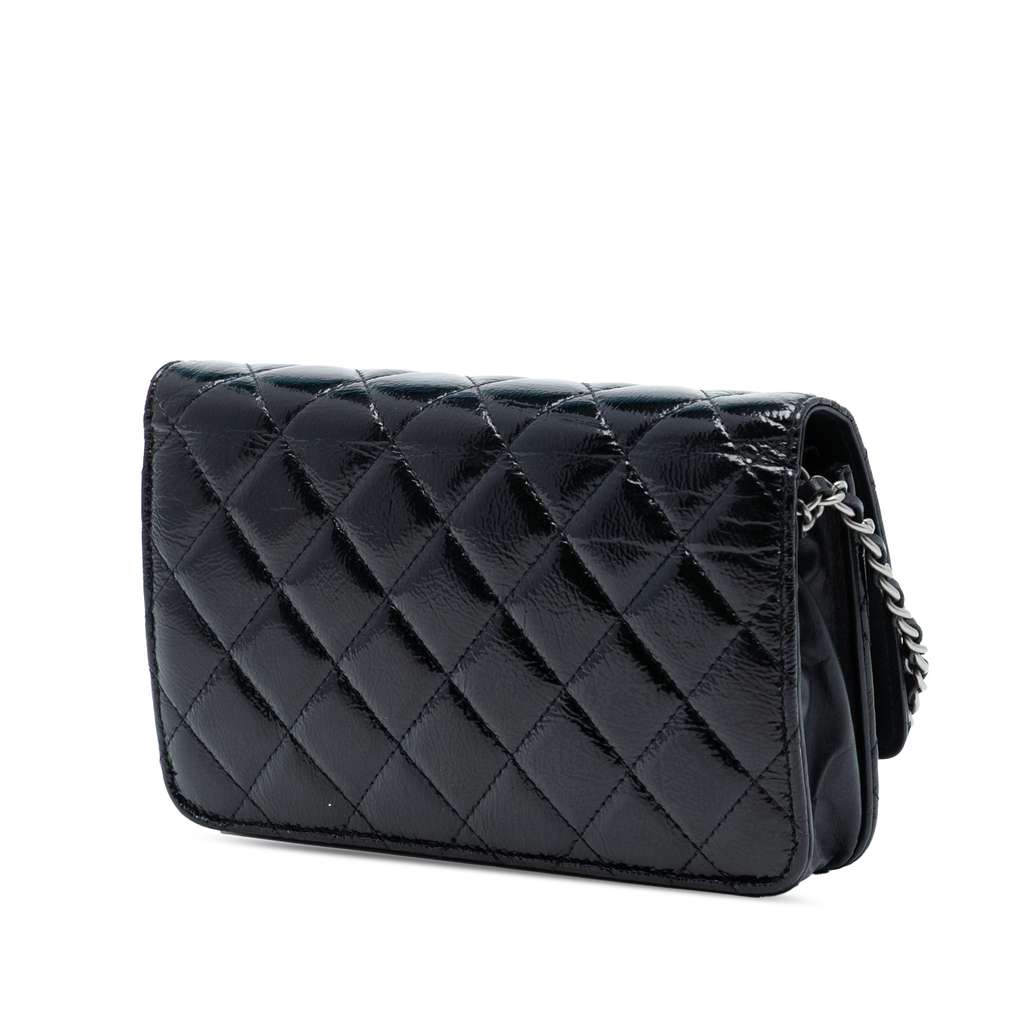 Chanel CC Quilted Patent Wallet On Chain - 2