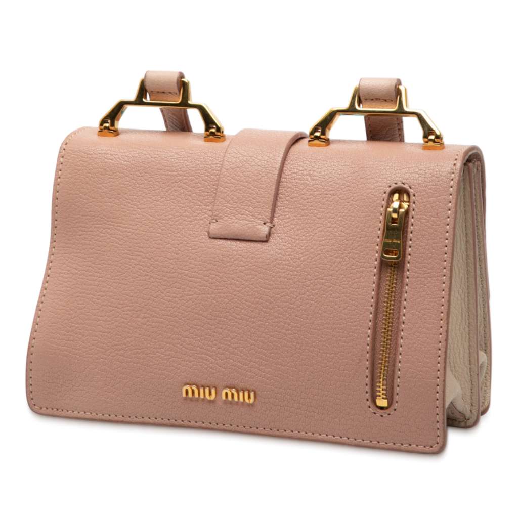 Miu Miu Bicolor Goatskin Madras Crossbody - 2