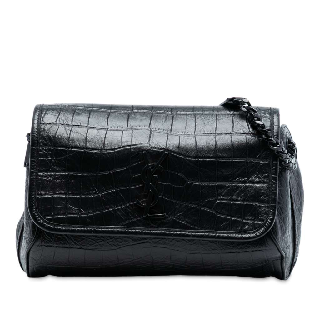 Saint Laurent Croc Embossed Leather Niki Belt Bag
