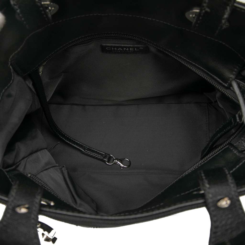 Chanel Small Quilted Coated Canvas Paris Biarritz Tote - 4