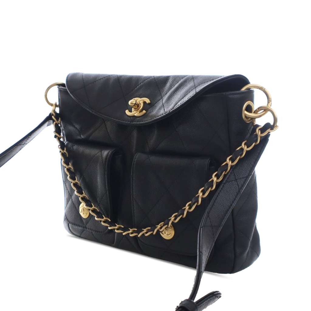 Chanel Quilted Caviar Supple Twins Hobo Bag - 3