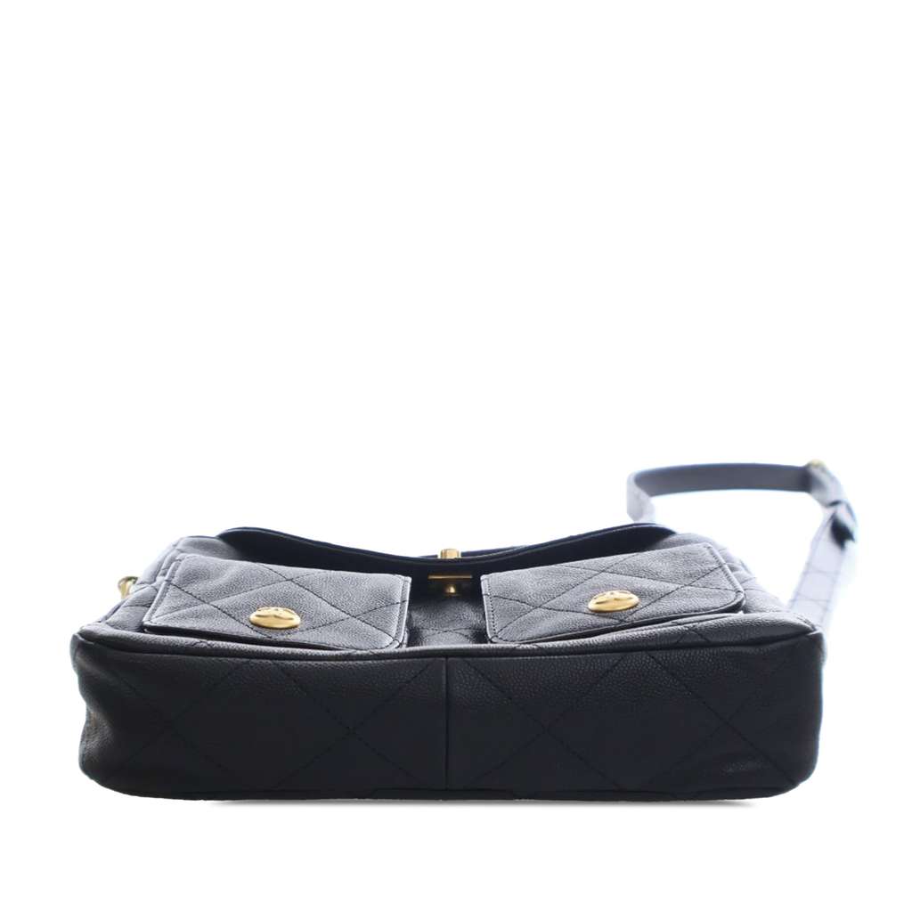 Chanel Quilted Caviar Supple Twins Hobo Bag - 5